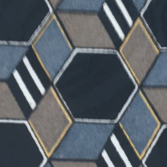 GEOMETRIC BLACK GRAY TAN NECKTIE - Picture 3 of 6